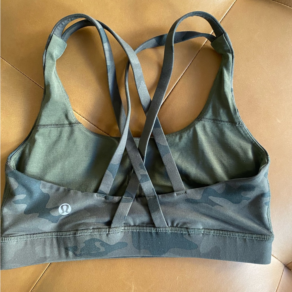 Lululemon Energy Sports Bra Savasana Camo Fatigue Green Luxtreme Camouflage - Picture 5 of 6